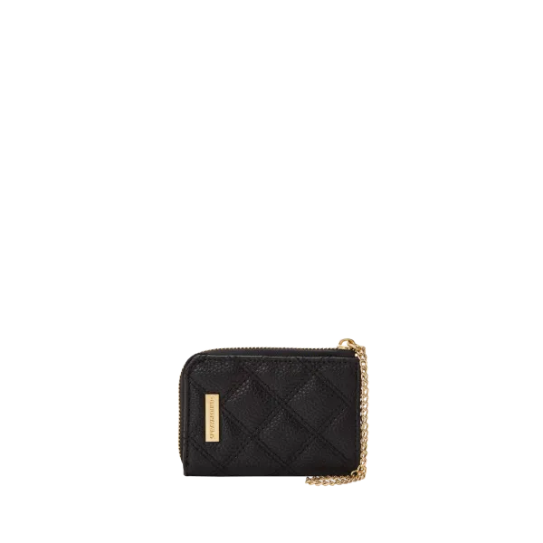 NOIR QUILT GOLD CHAIN SHARK WALLET
