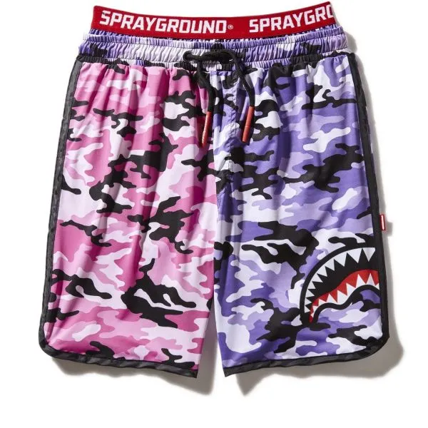 SPLIT CAMO CORTO SWIM TRUNKS