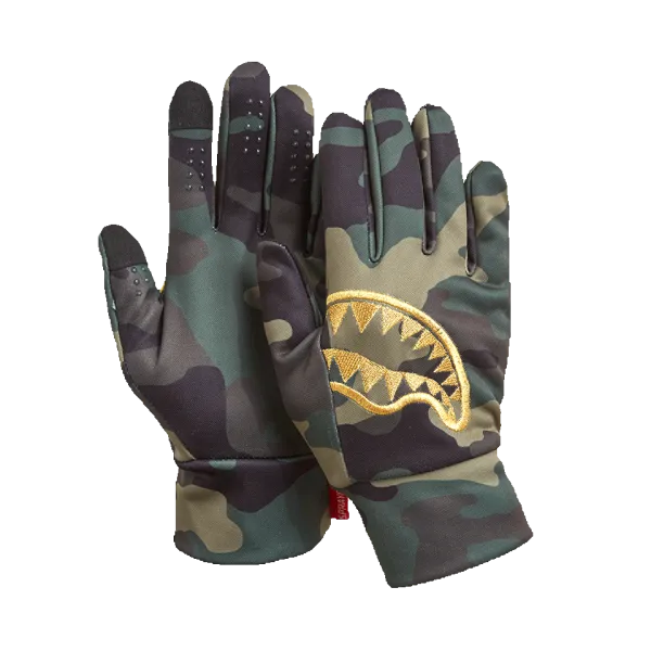 GOLD STENCIL CAMO GLOVES