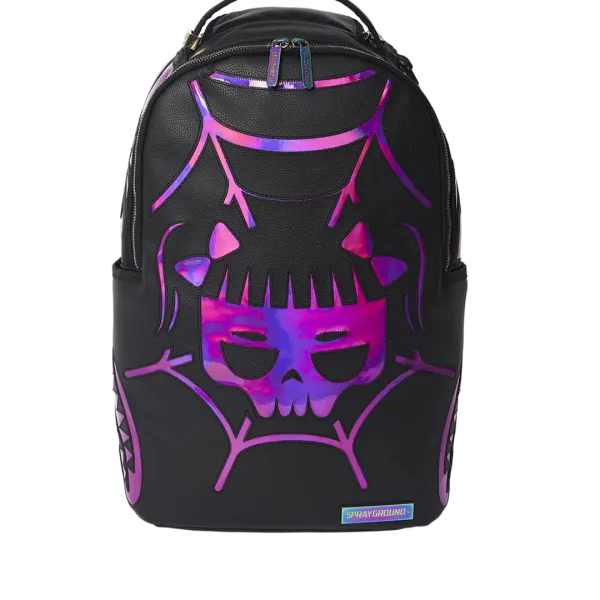 CAZZU IRIDESCENT CUT & SEW SPIDER SKULL SHARK BACKPACK (DLXV)