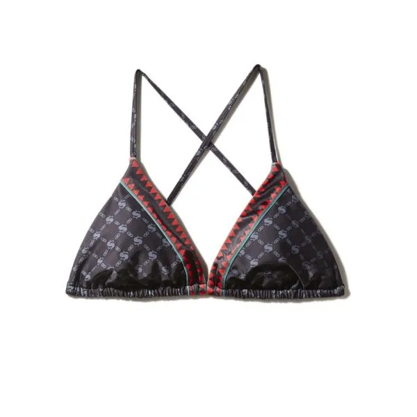 MIDNIGHT MONEY PATTERN BIKINI TOP