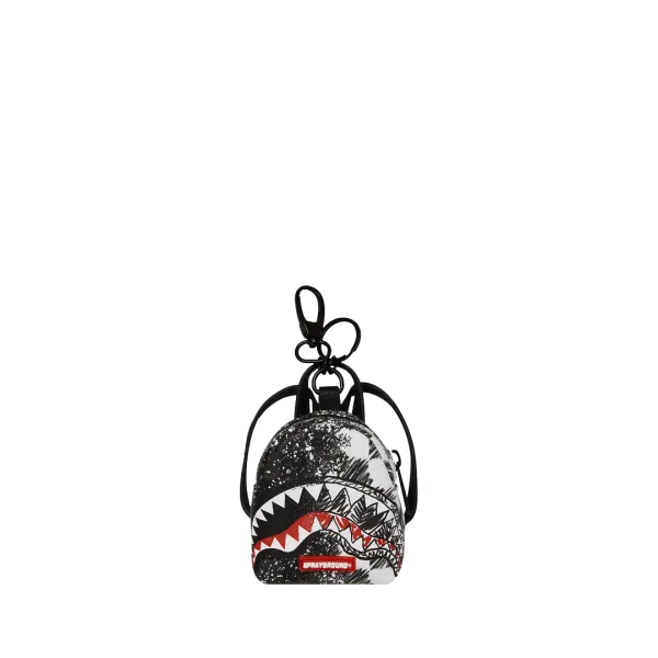 SCRIBBLE DRIBBLE CHECK BACKPACK KEYCHAIN