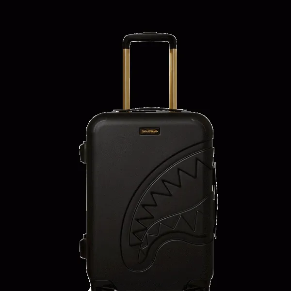 REALITY CHECK SHARKITECTURE CARRY-ON JETBLACK LUGGAGE (GOLD HARDWARE)