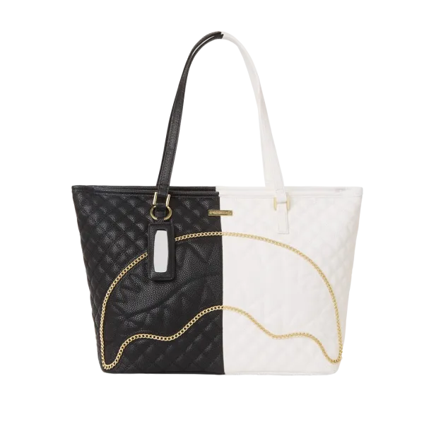LEVELED UP SPLIT QUILT SHARK TOTE