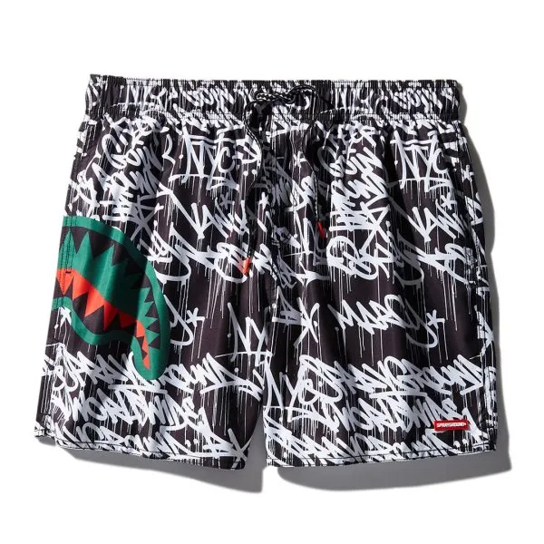 SCRIBBLE SHARK SHOTO SWIM TRUNKS