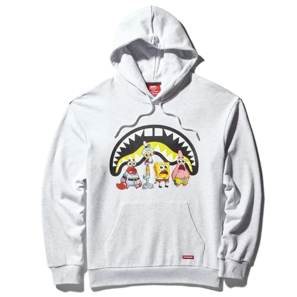 SPONGEBOB CREW SHARK HOODIE (LIGHT GREY)